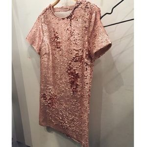 Forever 21 light pink sequin shift dress